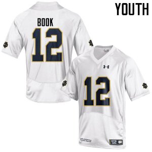 Notre Dame Fighting Irish Youth Ian Book #12 White Under Armour Authentic Stitched College NCAA Football Jersey YNT2399ID